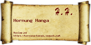 Hornung Hanga névjegykártya
